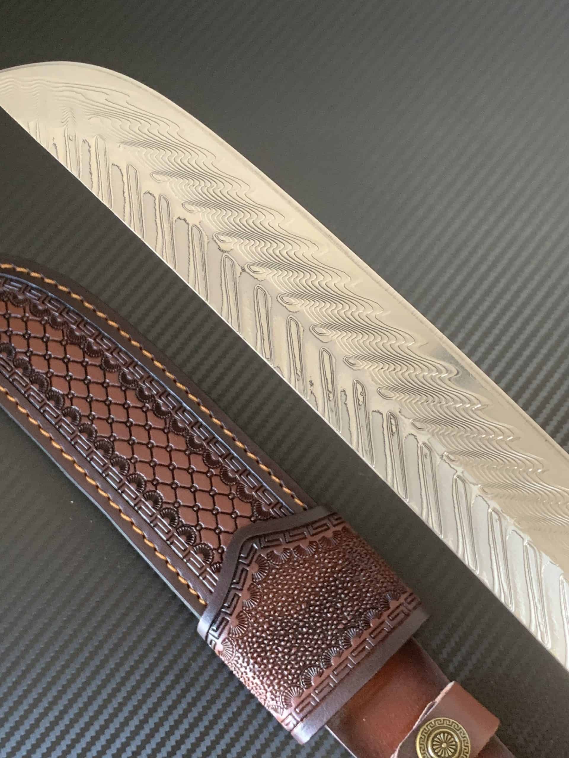 Ac022 damascus tanto knife blade edge