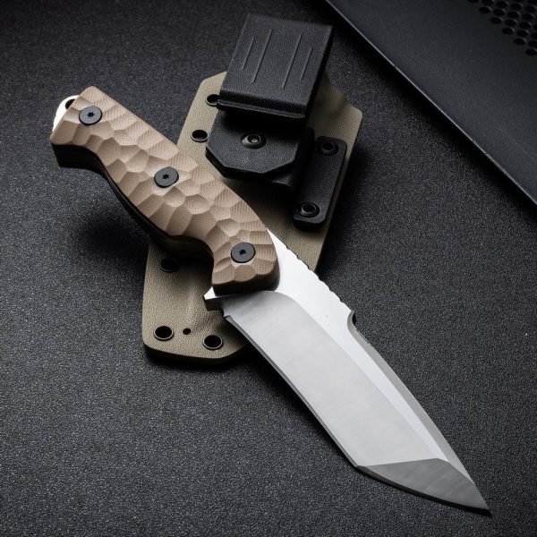 Ac023 medium short tactical knife with sheath