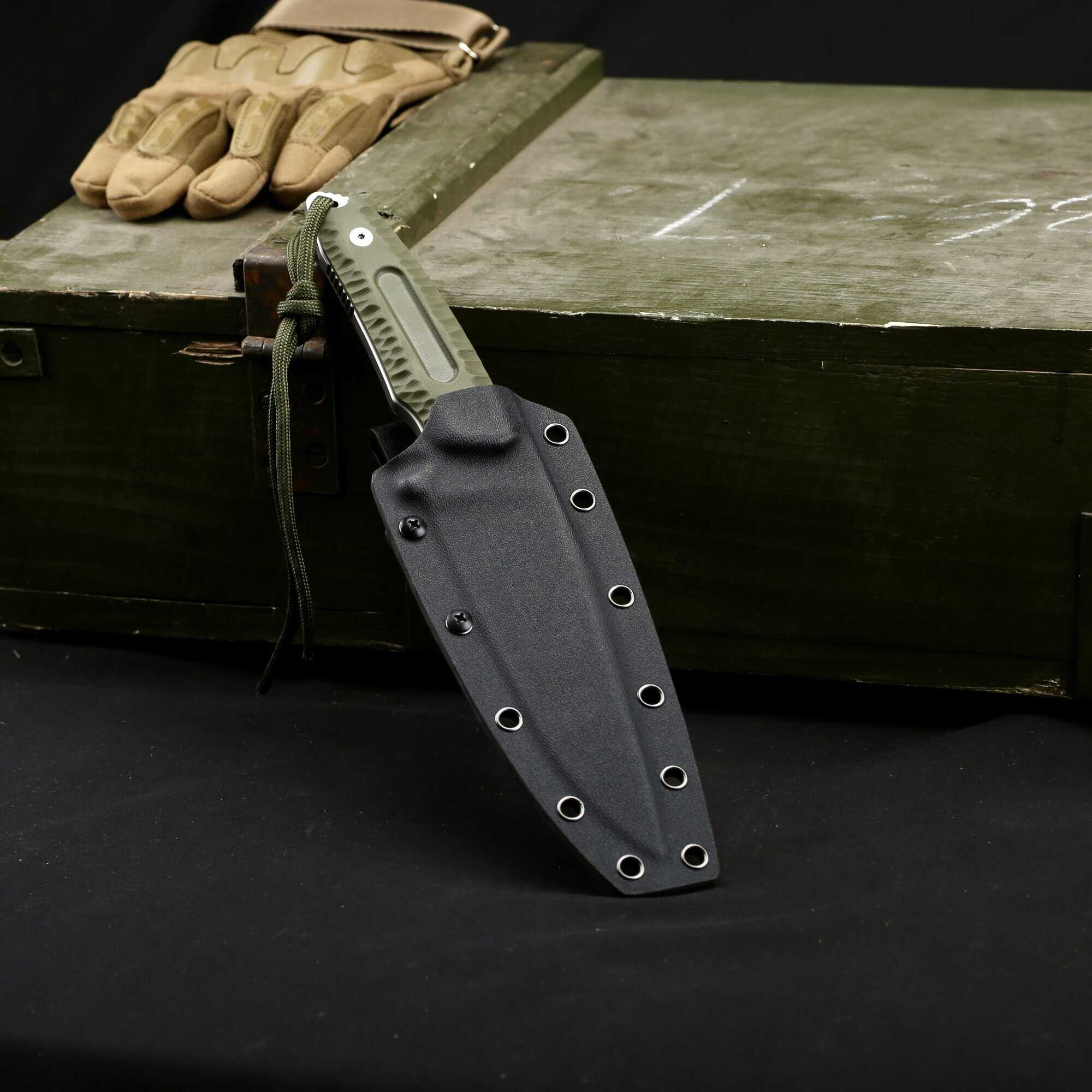 Ac024 san mai tactical survival knife with sheath