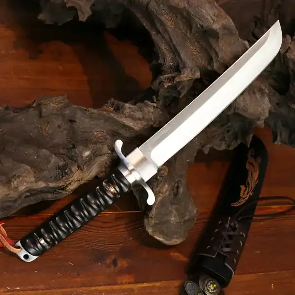 AC015 Ebony Handle Tanto Knife