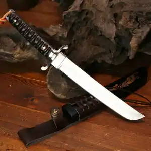 AC015 Ebony Handle Tanto Knife