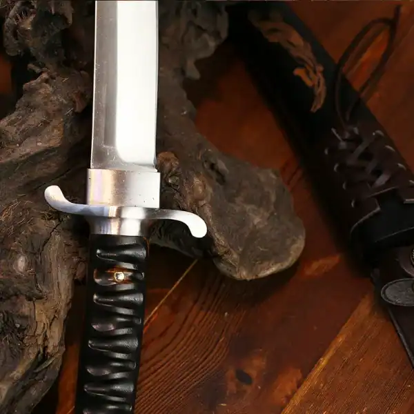 AC015 Ebony Handle Tanto Knife