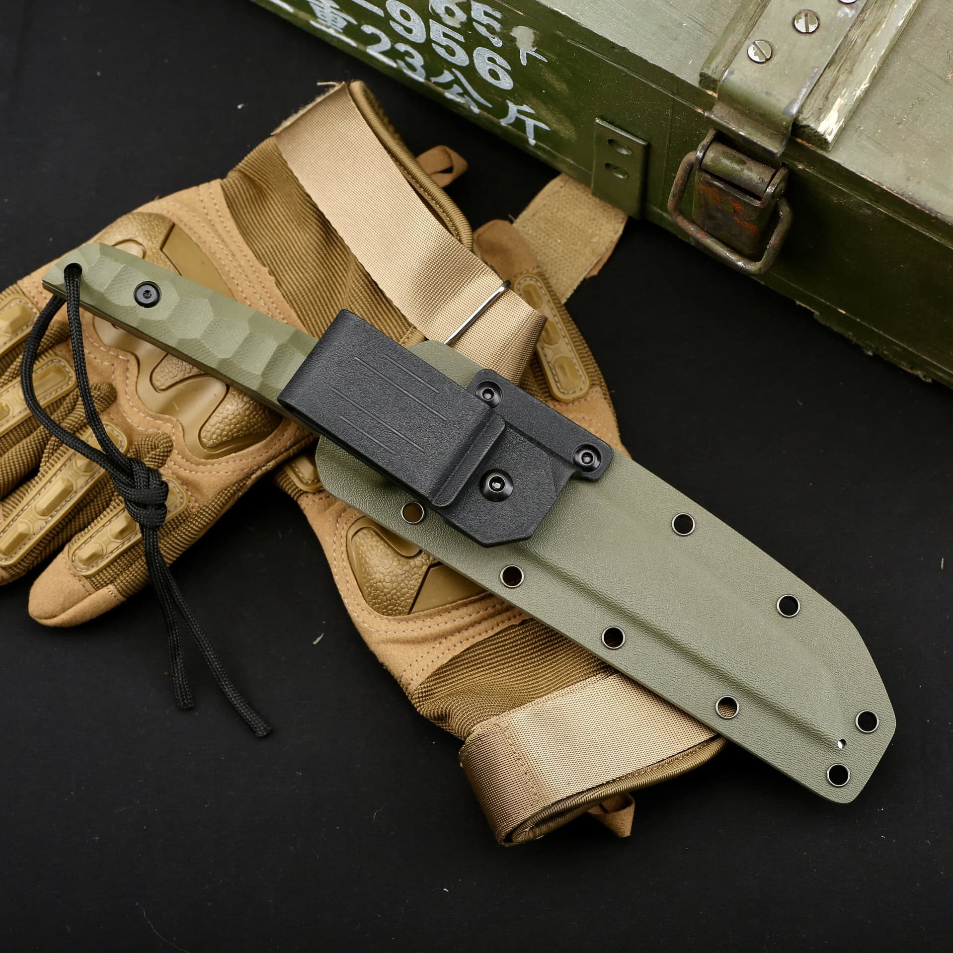Ac026 san mai tanto tactical & survival knife in sheath