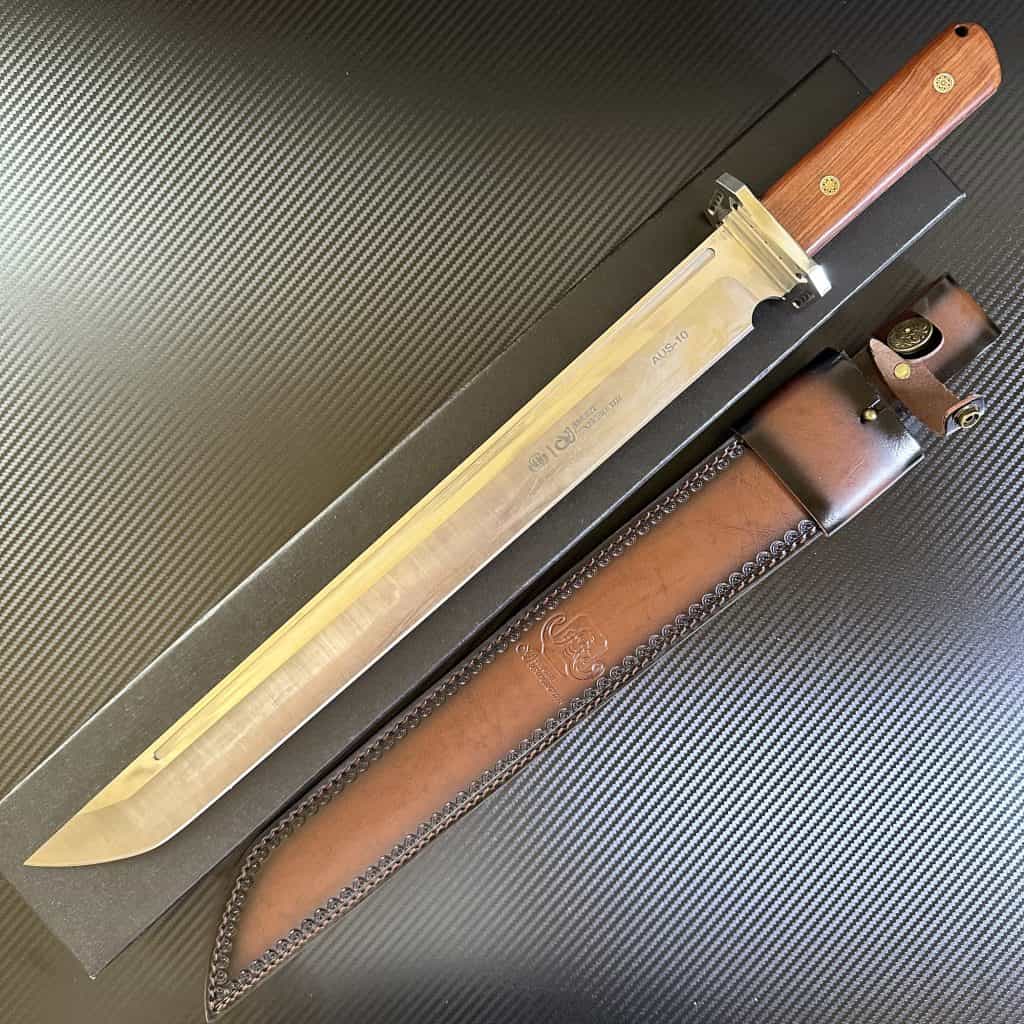 Ac036 display grade long fixed blade knife showcase