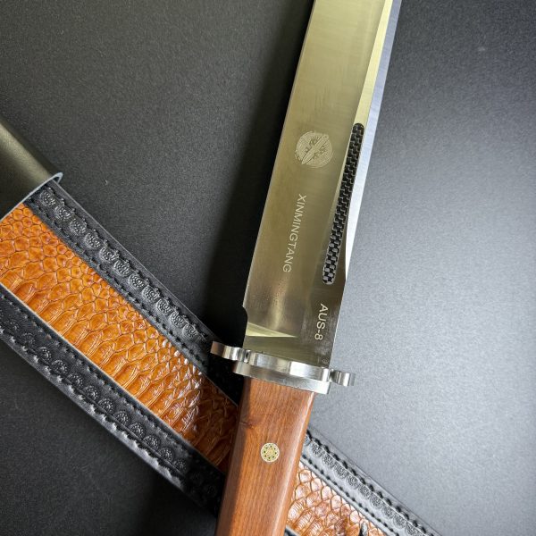Ac038 full tang collector’s long fixed blade knife – handle display